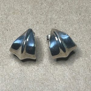 Tiffany sculptural sterling silver earrings